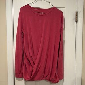 Isabel Maternity by Ingrid & Isabel Pink Asymmetrical Blouse with Relaxed Fit